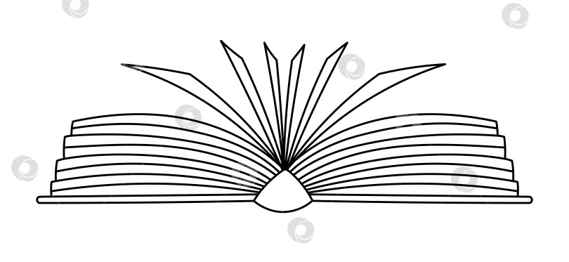 Скачать Прекрасная книга-конспект, лежащая на столе и широко раскрытая на 180 градусов. Симпатичный академический учебник, словарь, развлекательная литература, нарисованные от руки рисунки. Библиотека, книжный магазин, каракули для чтения на заднем плане фотосток Ozero
