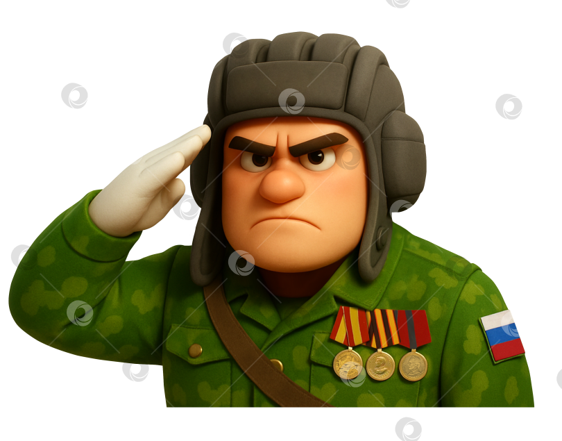 Скачать мультяшный солдат танкист фотосток Ozero