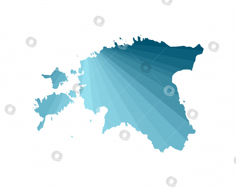 Скачать Векторный значок изолированной иллюстрации с упрощенным синим силуэтом карты Эстонии. Многоугольный геометрический стиль. Белый фон фотосток Ozero