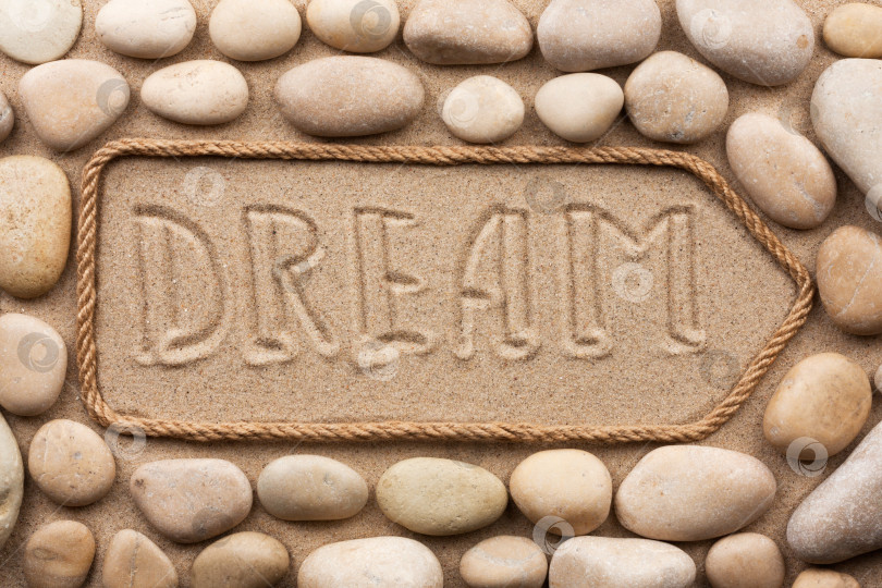 Скачать Указатель из веревки с надписью dream фотосток Ozero