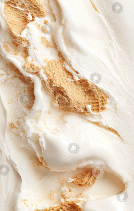 Скачать Вафельная текстура мороженого крупным планом с замысловатыми узорами, идеально подходящая в качестве фона для десерта фотосток Ozero