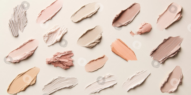 Скачать Жидкие косметические текстуры с нанесенным хайлайтером и тональным кремом фотосток Ozero