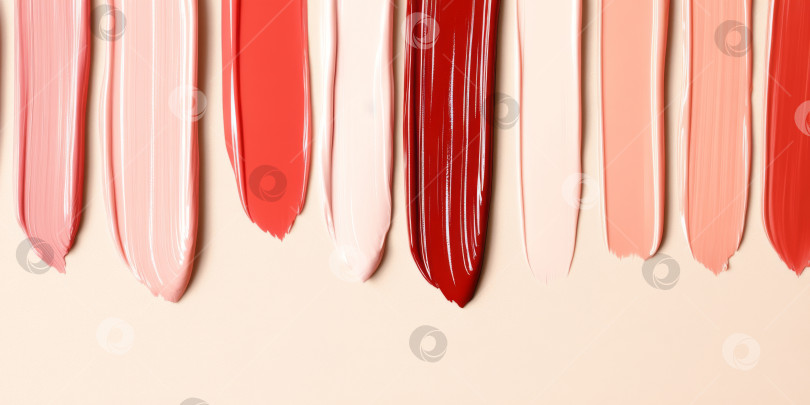 Скачать Текстура губной помады размазывается различными цветами для создания фона косметики фотосток Ozero
