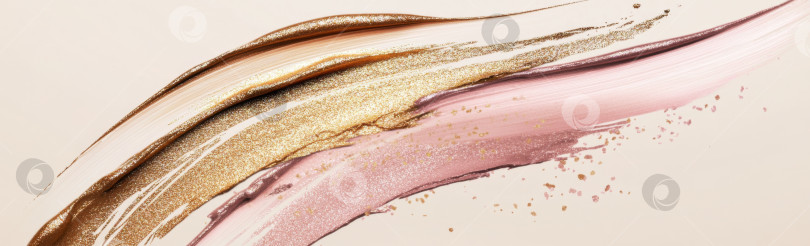 Скачать Жидкие косметические текстуры с нанесенным хайлайтером и тональным кремом фотосток Ozero