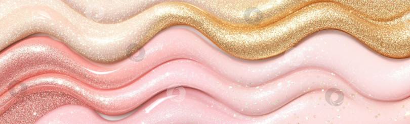 Скачать Жидкие текстуры косметики, нанесенные с помощью крема-хайлайтера, абстрактный фон фотосток Ozero