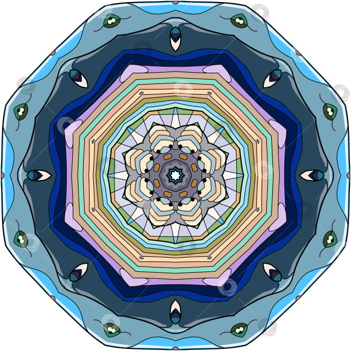 Скачать Красочная милая мандала. Декоративные необычные круглые украшения. фотосток Ozero