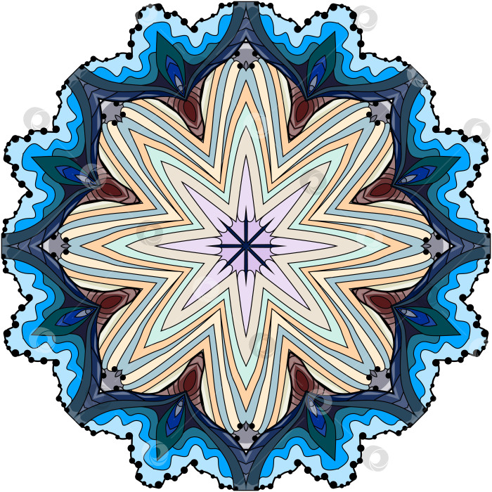 Скачать Красочная милая мандала. Декоративные необычные круглые украшения. фотосток Ozero