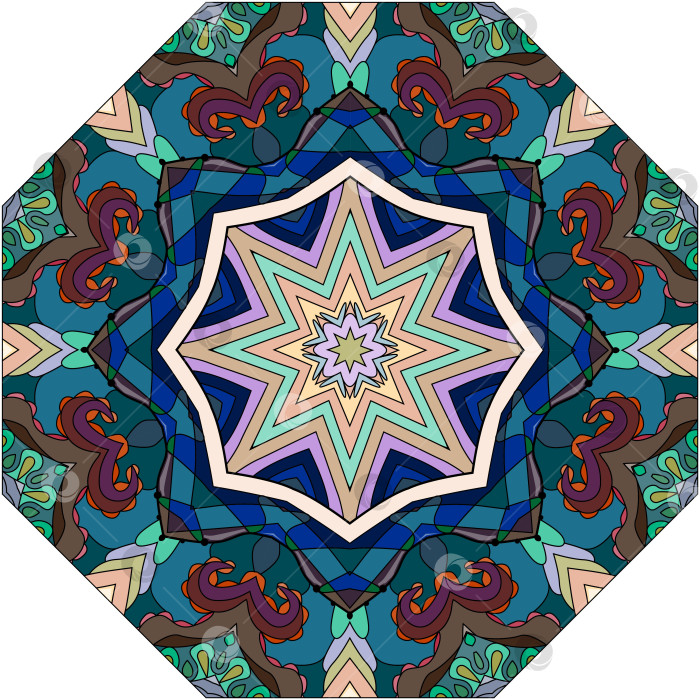 Скачать Красочная милая мандала. Декоративные необычные круглые украшения. фотосток Ozero