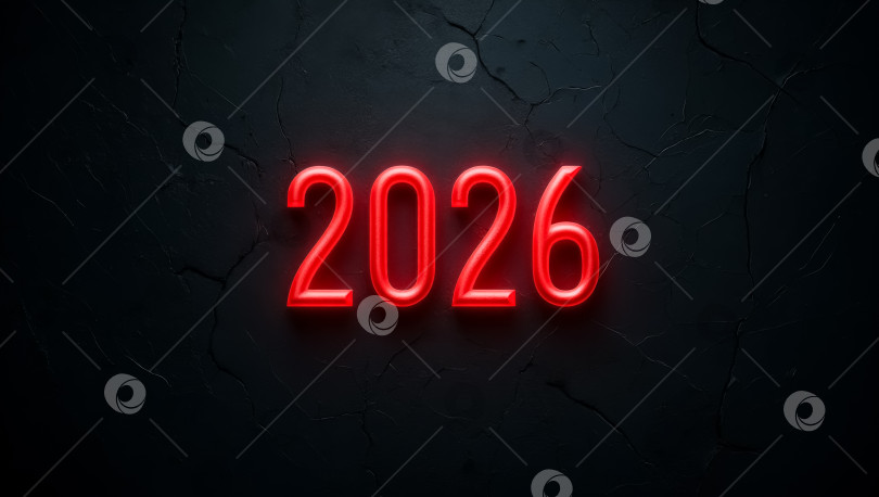 Скачать Цифра 2026 горит красным цветом фотосток Ozero