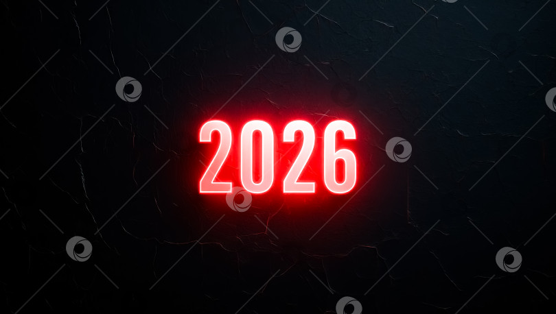 Скачать Красно-черный знак с надписью "2026" фотосток Ozero