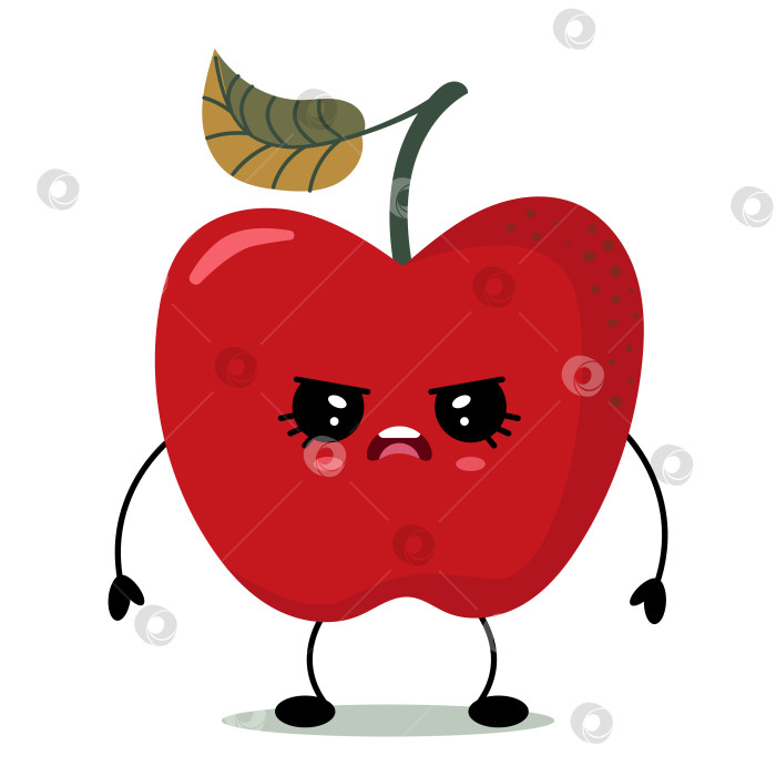 Скачать Живой, сердитый персонаж Red Apple с игривыми ручками и выразительными глазами, полный очарования фотосток Ozero