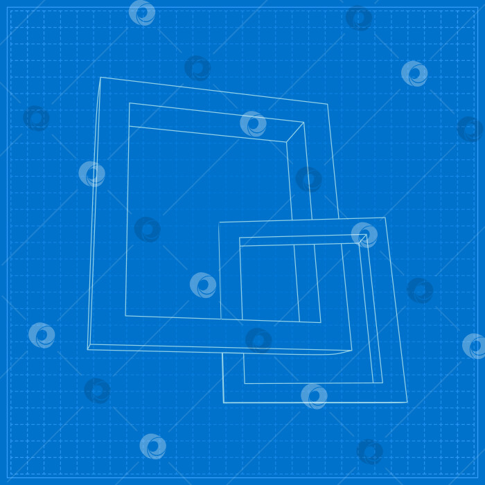 Скачать Схема двух прямоугольных 3D-рамок фотосток Ozero