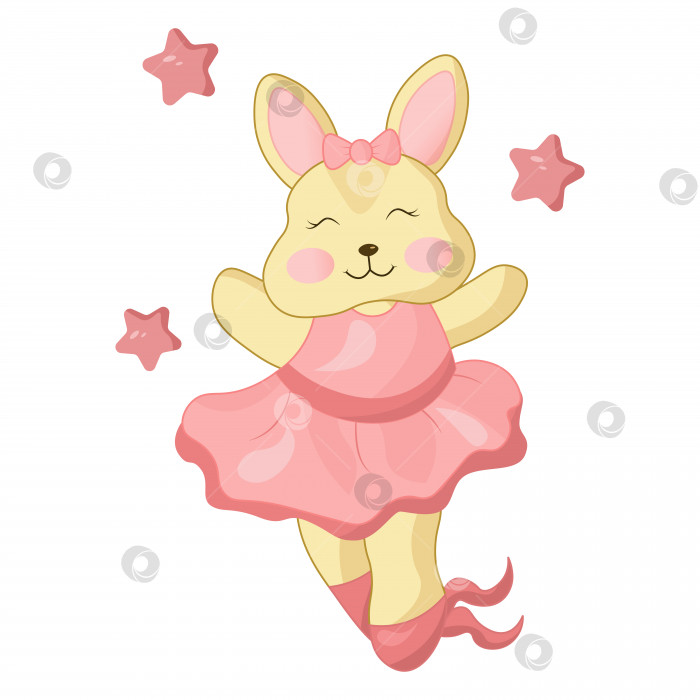 Скачать векторная детская иллюстрация кролика в платье фотосток Ozero