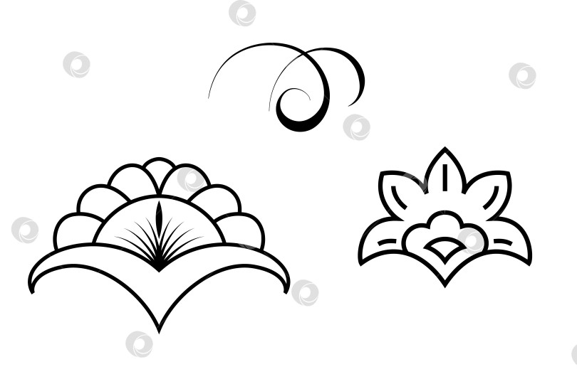 Скачать black and white set of delimiters for text, dividers фотосток Ozero