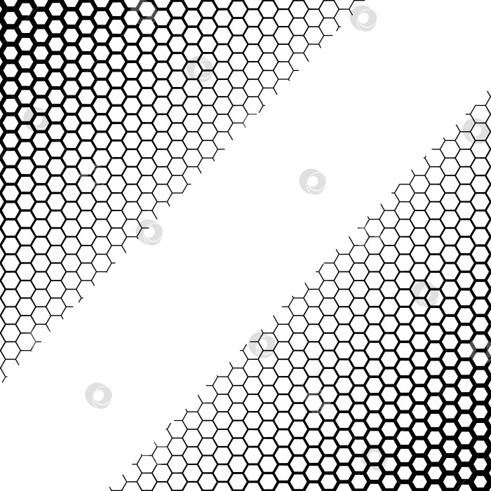 Скачать Фон с градиентом из черных и белых шестиугольников фотосток Ozero