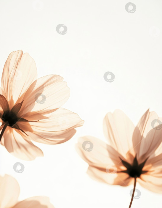Скачать Космические цветы пастельных тонов, мягко накладывающиеся друг на друга, идеально подходят для плакатов, принтов, цветочного фона фотосток Ozero