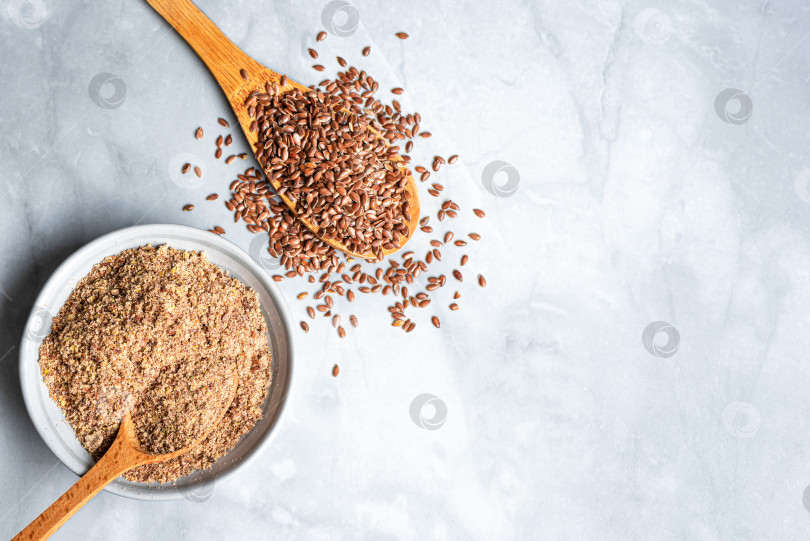 Скачать Льняное семя (linseed) цельное и молотое фотосток Ozero