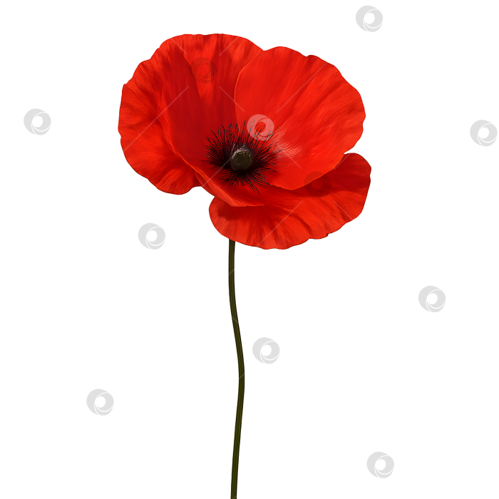 Скачать Красный мак единичный фотосток Ozero