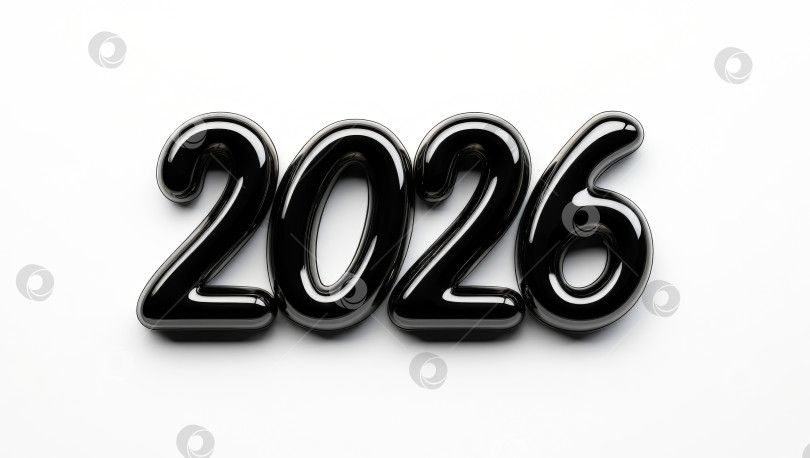 Скачать Число 2026 написано черным цветом фотосток Ozero