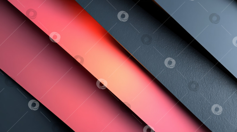 Скачать Абстрактная композиция с многослойными геометрическими формами в ярких красных и темных тонах, создающая динамичный визуальный эффект с глубиной и текстурой для применения в современном дизайне. фотосток Ozero