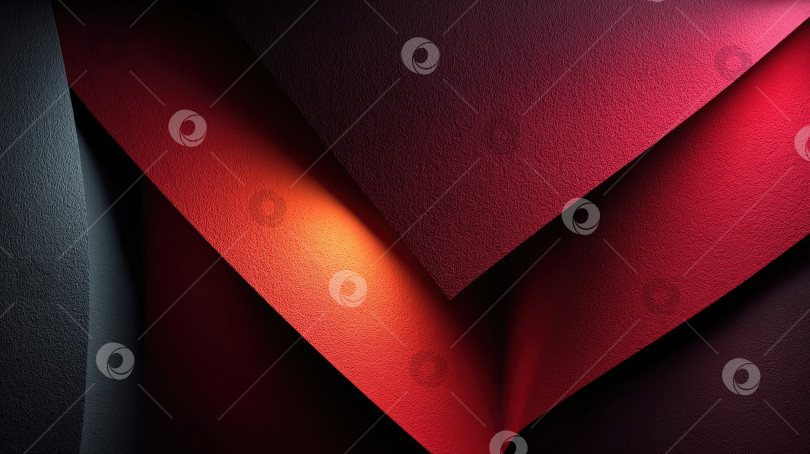 Скачать Абстрактная композиция с многослойными текстурами красных, оранжевых и черных материалов, создающая визуально поразительную игру света и тени, идеально подходящую для современных дизайнерских концепций. фотосток Ozero