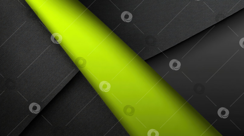 Скачать Абстрактная композиция с яркими зелеными и темными текстурированными поверхностями, демонстрирующая динамичную игру света и тени, создает современную художественную атмосферу для дизайнерских целей. фотосток Ozero