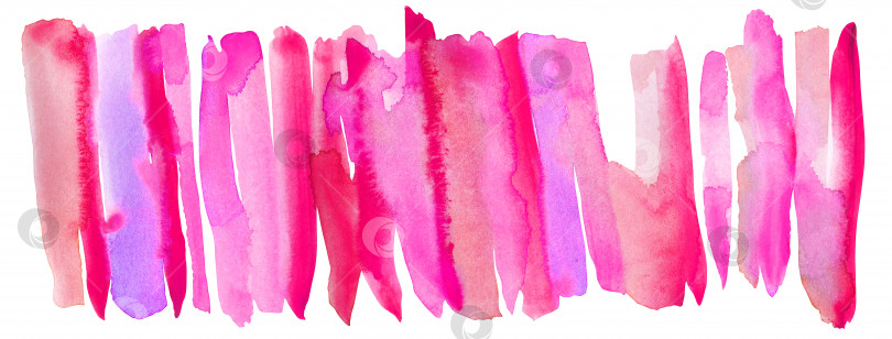Скачать Полосатая красочная акварельная текстура бумаги, нарисованная вручную, выделена на белом фоне. Абстрактный художественный элемент для печати, плаката, баннера или декора. фотосток Ozero