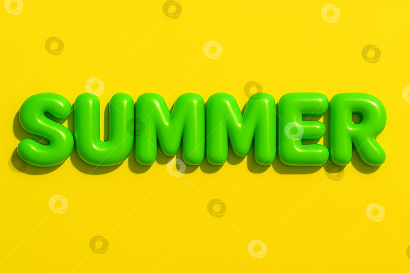 Скачать Зеленый летний текст на желтом фоне, идеально подходящий для сезонной тематики фотосток Ozero