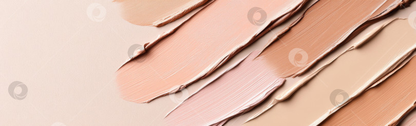 Скачать Жидкие косметические текстуры с нанесенным хайлайтером и тональным кремом фотосток Ozero