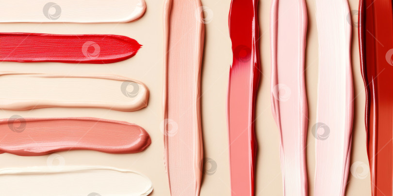 Скачать Текстура губной помады размазывается различными цветами для создания фона косметики фотосток Ozero