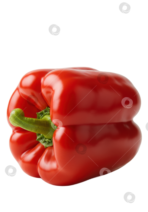 Скачать Свежий красный болгарский перец на прозрачном фоне. Очистите цельный овощ для создания концепции здорового питания и кулинарии. Сырой ингредиент. фотосток Ozero