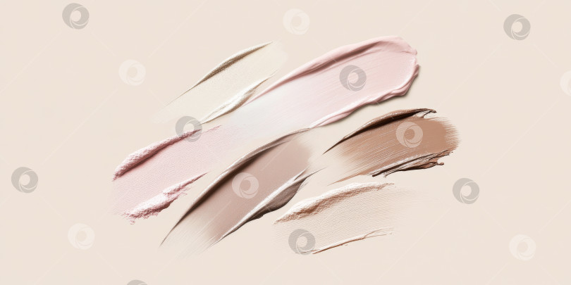 Скачать Жидкие косметические текстуры с нанесенным хайлайтером и тональным кремом фотосток Ozero