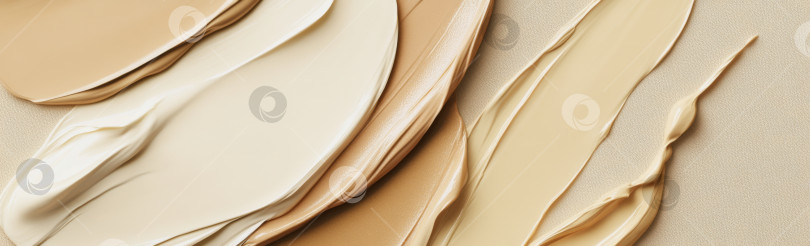 Скачать Жидкие косметические текстуры с нанесенным хайлайтером и тональным кремом фотосток Ozero