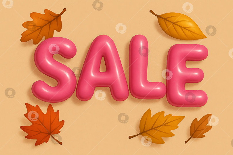 Скачать Рекламный текст, окруженный осенними листьями, идеально подходит для сезонных рекламных акций фотосток Ozero