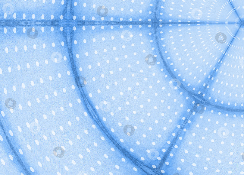 Скачать Синий бумажный фон в белый горошек с темно-синими полукруглыми полосками. фотосток Ozero