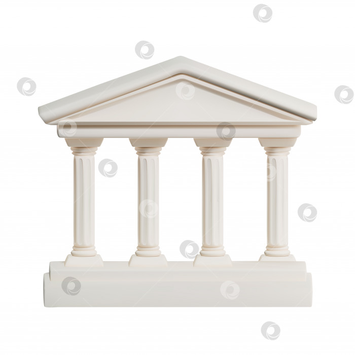 Скачать Визуализация иконы античных колонн в греческой форме. Для имиджа банка. Векторная иллюстрация в 3d стиле фотосток Ozero