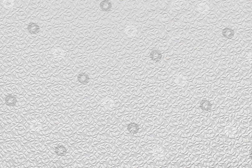 Скачать Текстура белых бумажных обоев с повторяющимся абстрактным цветочным рисунком. Оштукатуренная рельефная стена. фотосток Ozero