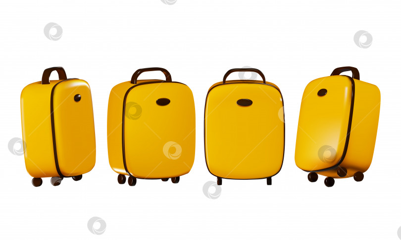 Скачать 3d-рендеринг багажной сумки для поездок с разных ракурсов. векторная иллюстрация фотосток Ozero