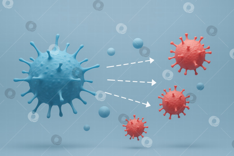 Скачать Схематическое изображение вирусов и того как с ними бореется организм фотосток Ozero