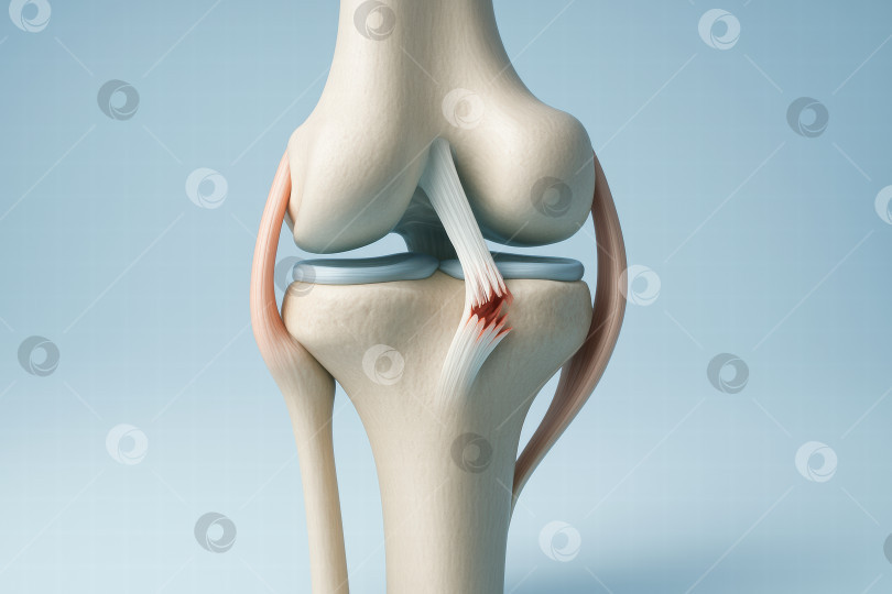 Скачать Иллюстрация разрыва крестовидной связки в колене фотосток Ozero