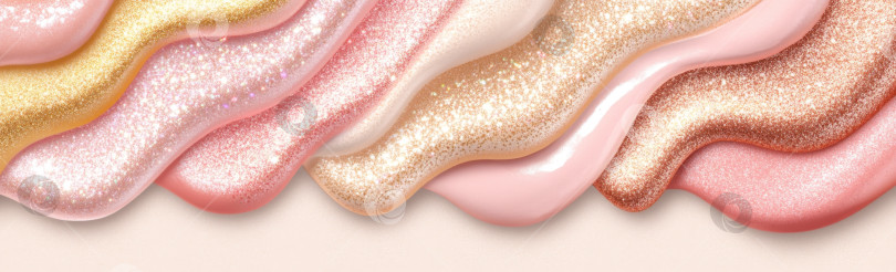 Скачать Жидкие текстуры косметики, нанесенные с помощью крема-хайлайтера, абстрактный фон фотосток Ozero