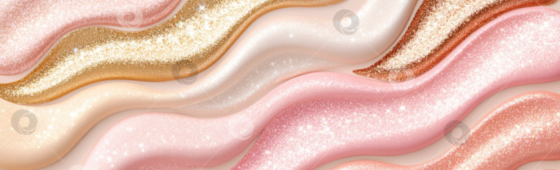 Скачать Жидкие текстуры косметики, нанесенные с помощью крема-хайлайтера, абстрактный фон фотосток Ozero