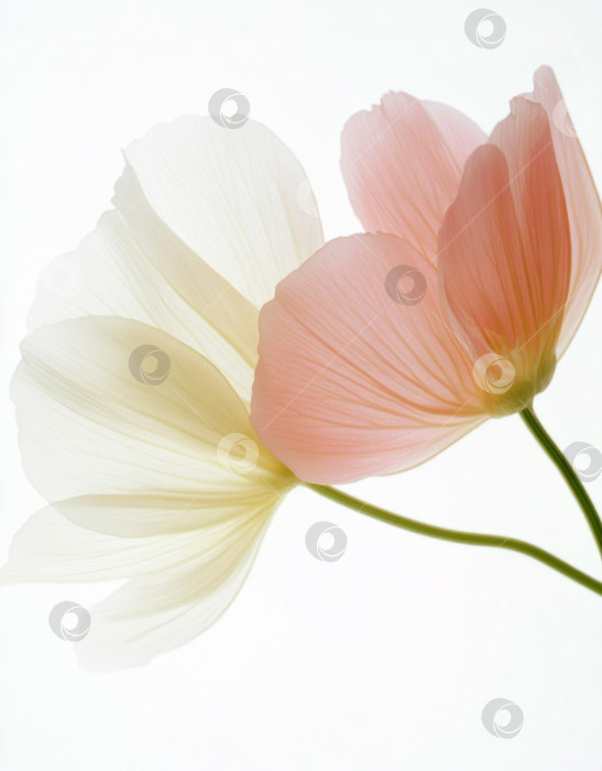 Скачать Космические цветы пастельных тонов, мягко накладывающиеся друг на друга, идеально подходят для плакатов, принтов, цветочного фона фотосток Ozero