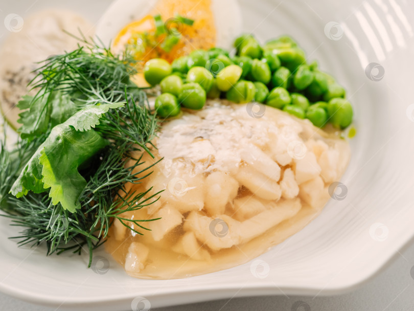 Скачать Вкусное заливное или холодец крупным планом, фотосток Ozero