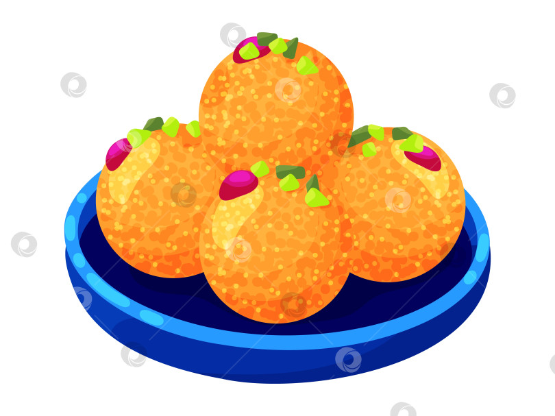 Скачать Иллюстрация вкусных индийских сладостей Ладду фотосток Ozero