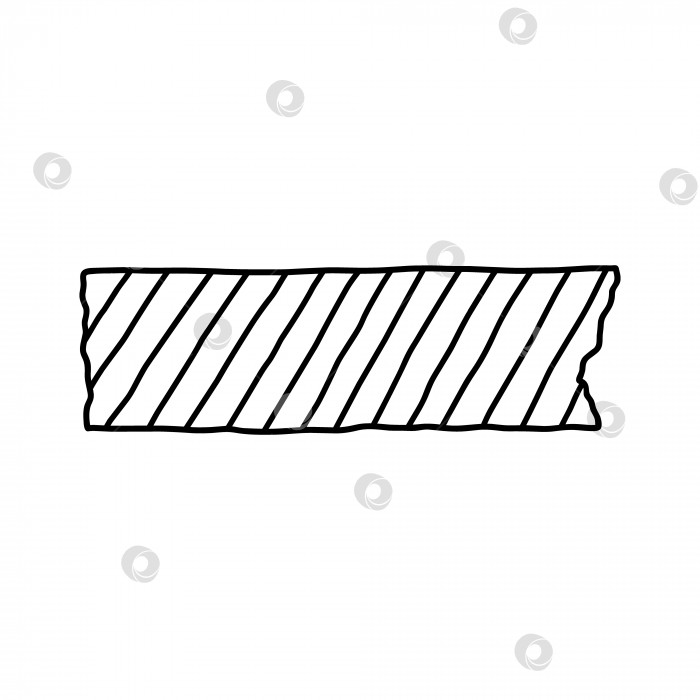 Скачать Полоска ленты Васи с милым рисунком, выделенная на белом фоне. Наклейка из скотч-бумаги. Векторная рисованная иллюстрация в стиле каракули. Идеально подходит для открыток, украшений, логотипа. фотосток Ozero