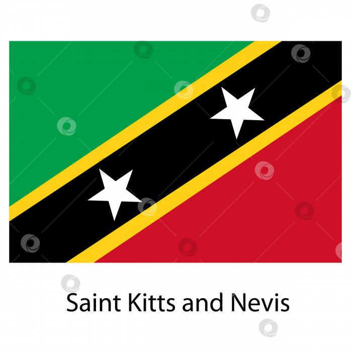 Скачать Флаг страны Сент-Китс и Невис. Векторная иллюстрация. фотосток Ozero