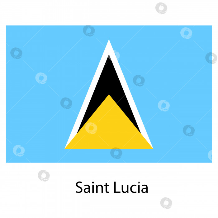 Скачать Флаг страны Сент-Люсия. Векторная иллюстрация. фотосток Ozero