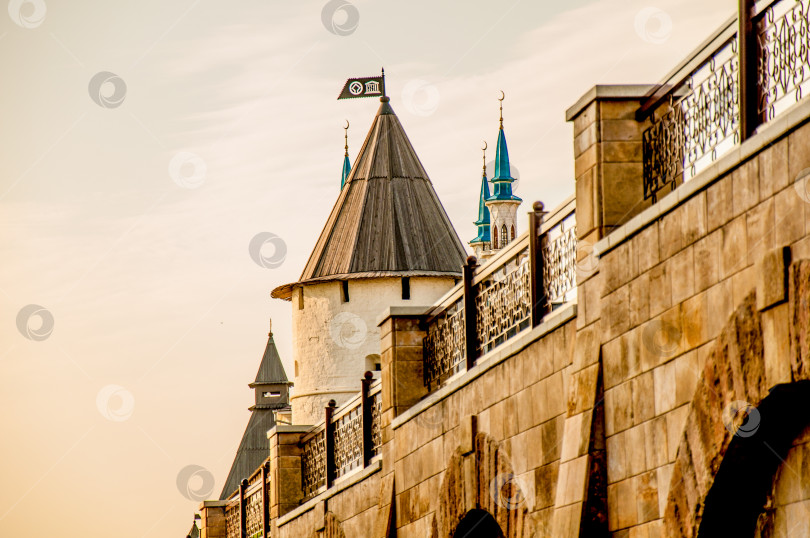 Скачать Казанский Кремль, Россия, 29 июля 2015 года, историческое сооружение из старого камня крепости фотосток Ozero