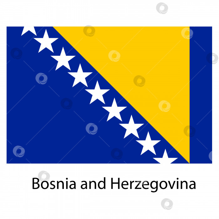 Скачать Флаг страны Босния и Герцеговина. Векторная иллюстрация. фотосток Ozero